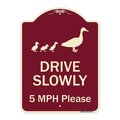 Signmission Designer Series-Drive Slowly 5 Mph Please W/ Duck & Ducklings Walking Grap, 24" x 18", BU-1824-9979 A-DES-BU-1824-9979